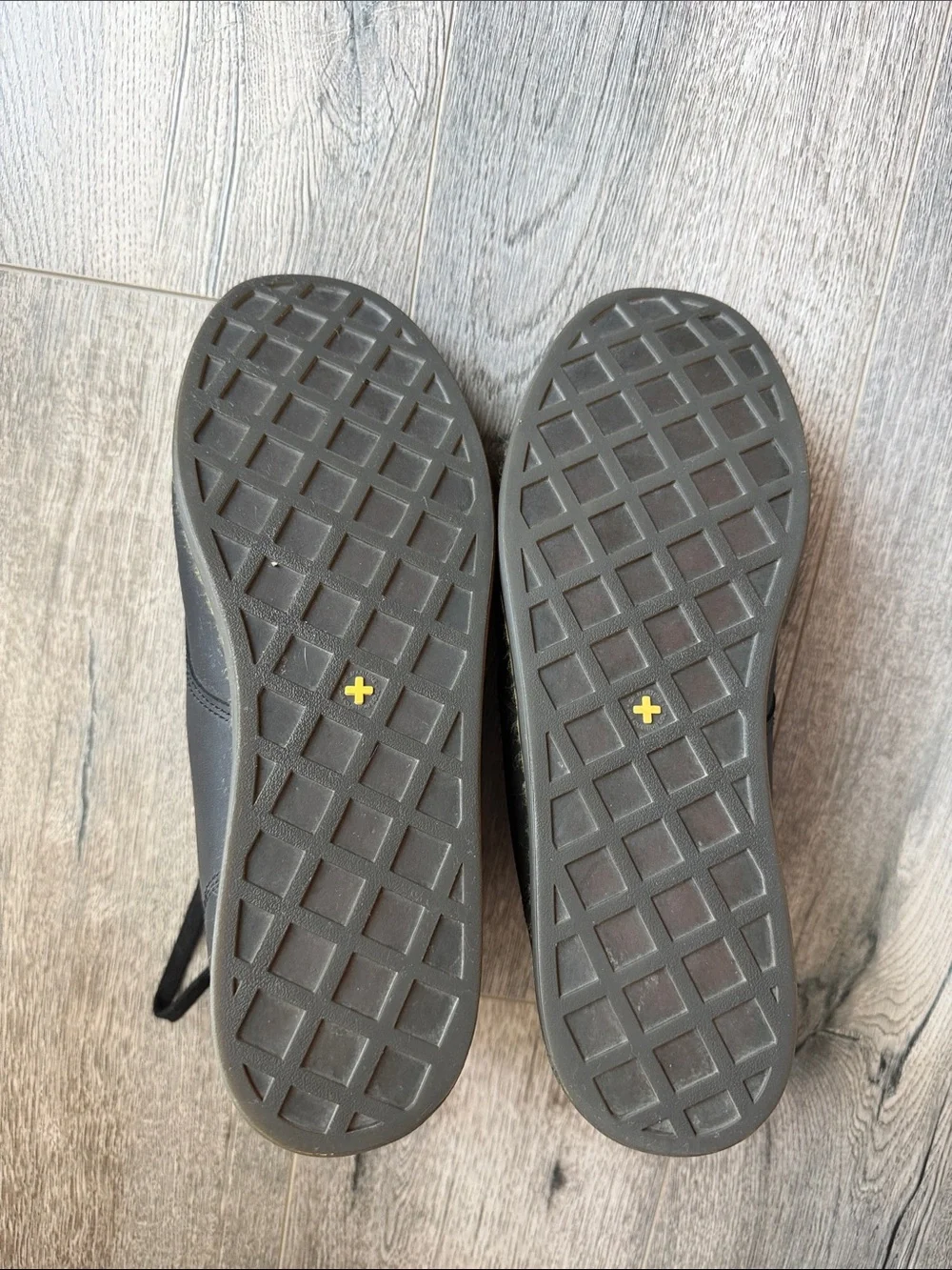 Dr. Martens Black Leather Lace-Up Combat Boots with Yellow Stitching